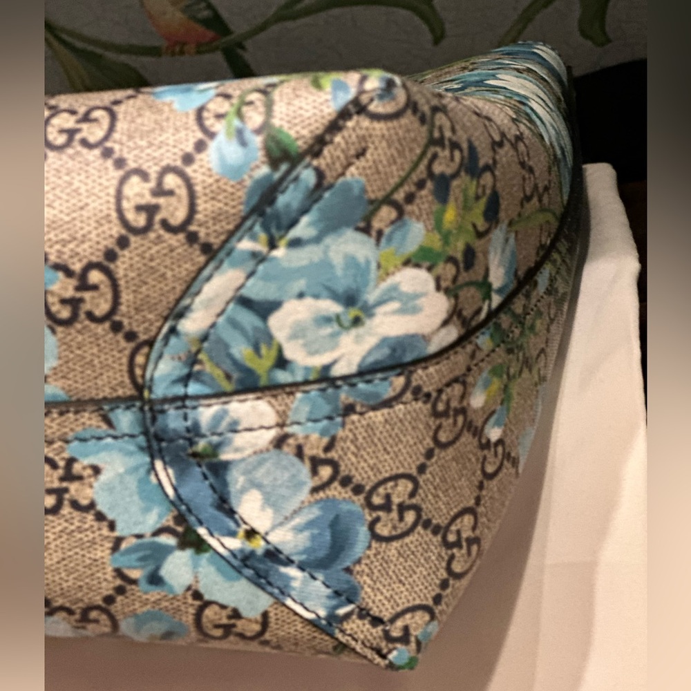 Gucci Blooms Tote Reversible Floral/Navy Bag - NWT - Picture 10 of 15